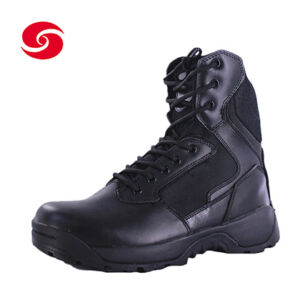 Black Genuine Leather Oxford Police Combat Mens Boots